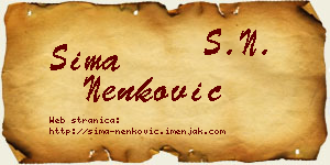 Sima Nenković vizit kartica